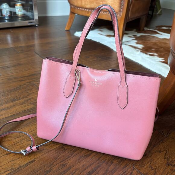 Kate Spade Harper Tote Refined Leather Pomegranate Mauve Handbag - Picture 1 of 13